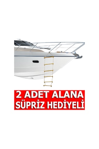 Tekne İp Merdiven Ahşap Basamaklı Halat Tırmanma Havuz Merdiveni