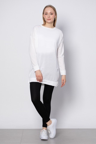 Barrels And Oil Bisiklet Yaka Mevsimlik Sweatshirt - Ekru-Ekru