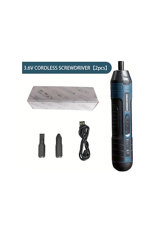 Renk Kutusu 2 Parça Set 3.6v Lityum Akülü Vidalama Seti, 4 Tork Ayarlı Kablosuz Elektrikli Vidalama Makinesi