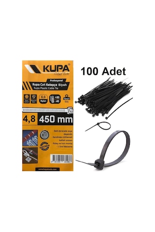 Plastik Cırt Kelepçe Siyah 4.8 X 450 Mm. - 100 Adet