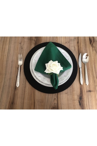 Yaprak Yeşili Kumaş Peçete 6 Adet 40x40 Cm Çok Renkli