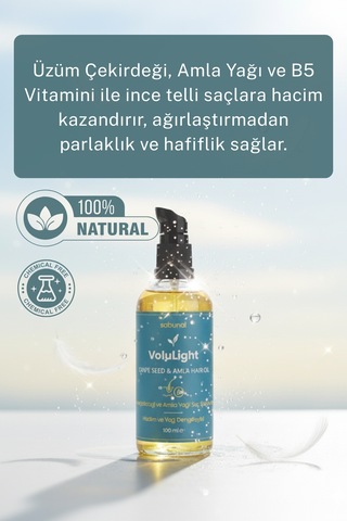 Volulight Hacim Ve Yağ Dengesi 100 Ml Üzüm Çekirdeği & Amla Saç Bakım Yağı