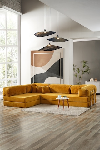 Legom Petek Aktivite Koltuğu Yatak Olabilen Çok Amaçlı Kanepe L Koltuk Hardal Hardal