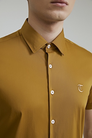 D'S Damat Twn Slim Fit Hardal Düz Stretch Gömlek 8ec02ee44326d Hardal