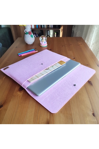 Ju Yaratıcı Tasarım Keçe Tablet Kılıfı Pembe Samsung Uyumlu A