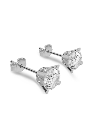 Chavin 2 Carat Swarovski Tektaş Gümüş Kadın Küpe Dh15By
