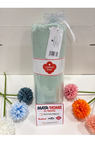 Cotton Box Deluxe Yeşil Tensel Çift Kişilik Lastikli Çarşaf Seti 160x200+30 Çok Renkli
