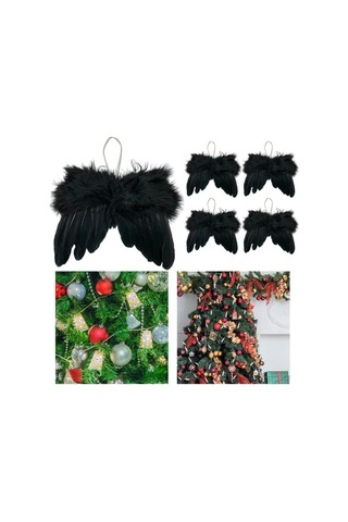 Pazly Yılbaşı Tüyü Suntek Siyah Melek Kanadı Günü Doğum 5x Ut