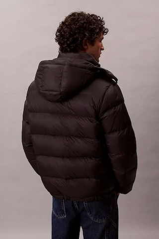 Calvin Klein Erkek Normal Kalıp Çıkarılabilir Kapüşonlu Şişme Mont - Siyah Black
