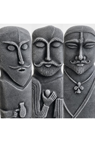Art Türk Balbal Heykelleri Seti Göktürk Bozkır Savaşçıları Ve Ata Anıt Figürleri, El Yapımı Orta Asya Ar Diğer