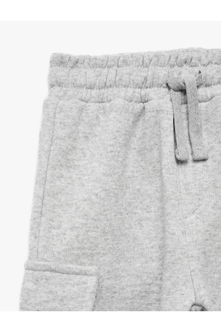 Koton Kargo Cep Detaylı Beli Lastikli Şardonlu Jogger Eşofman Altı Gri 7wmb40061tk