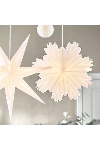 Ikea Stråla Abajur Başlığı, Beyaz, 55 Cm, Petal Yıldız