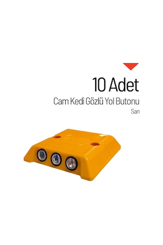 10'lu Cam Kedi Gözlü Yol Butonu Seti-3702