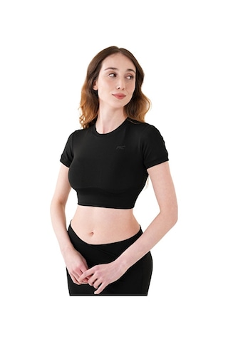 Musclecloth Aura Cross Crop T-shirt Siyah