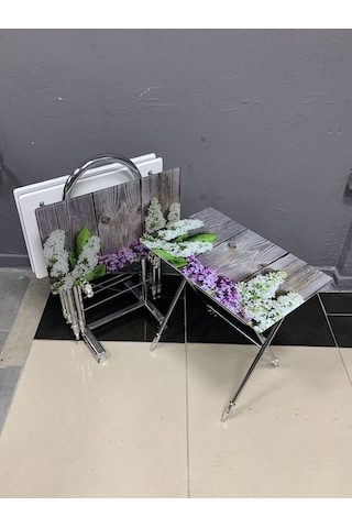 Camlı Çanta Sehpa, Sehpa, Zigon, 4lü Zigon, Çanta Sehpa-sümbül