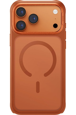 Apple Uyumlu iPhone 17 Pro Kılıf Veren Serisi Buzlu Transparan Hassas Kesim Ve Şık Tonlama Koruyucu Magsafe Kapak Turuncu