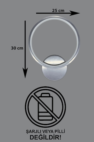 Aura Gri Renk Gün Işığı Ledli Hol - Banyo Mutfak Duvar Aplik Gri