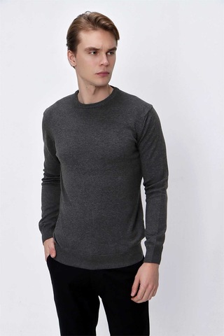 Morven Basic Dinamik Fit Rahat Kesim Bisiklet Yaka Triko Kazak 99kc017005100 Gri