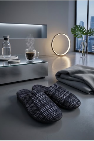 Relaxa Erkek Ev Terliği, Çeyiz Terliği, Kışlık Terlik, Ses Yapmaz Yumuşak Hafif Taban Lacivert