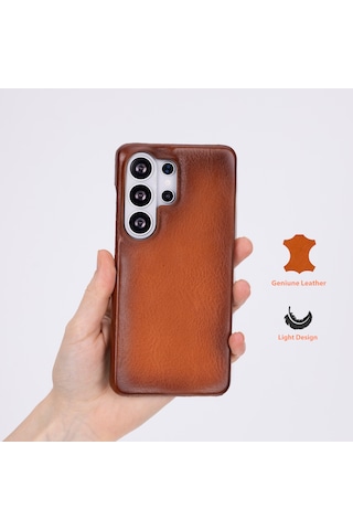 Samsung Uyumlu Galaxy S26 Ultra Hakiki Deri Kılıf Kişiye Özel İsim Baskılı İnce Tasarım Manyetik Kablosuz Şarj Destekli Telefon Kılıfı Taba