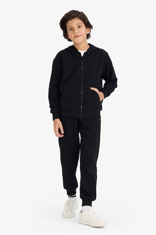 Defacto Erkek Çocuk Kapüşonlu Pike Fermuarlı Sweatshirt B6503a826spbk81 Siyah-bk81