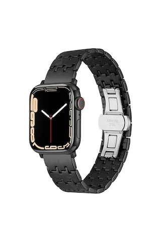 Watch Ultra 49mm Uyumlu Krd-86 Metal Brt Kordon Rose Gold