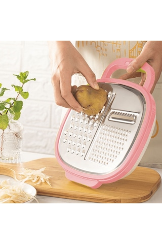 Padalink Yeşil Abs+430 Paslanmaz Çelik Mutfak Peynir Rendesi, Hızlı Temizlenir, Kapaklı Depolama Kapsülü İçerir Yeşil