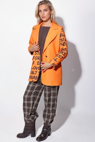 Hiccup Msn Oversize Krep Blazer Ceket Parlak Turuncu