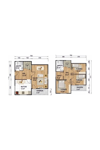Ballife Prefabrik 105 M2 Standart Dubleks Prefabrik Konut