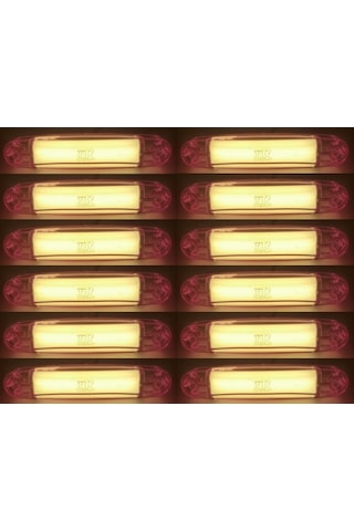 12 Adet Kalın Neon Led Lamba Turuncu 12-24 Volt