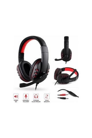 Pg-6960 Mikrofonlu Oyuncu Kulaklığı Stereo Ses Volume Ayarlı Kulaküstü Kablolu Pc Kulaklık Game Headphone 2 Metre Kablo Uzunluğu