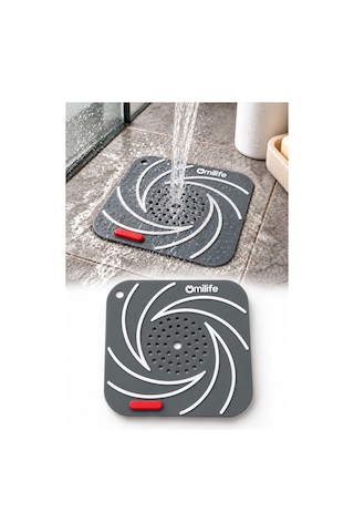 Gri Süzgeçli Silikon Lavabo Gider Kapağı Koku Önleyici Banyo Mutfak 15 cm