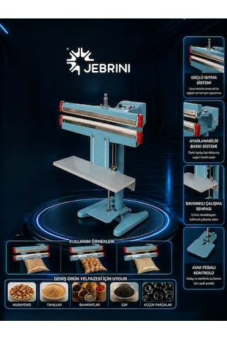 Jebrini Makina Çift Çeneli Pedallı Poşet Ağzı Yapıştırma Makinası 450 Mm Jmsf-450x2 Jebrini Makina Çift Çeneli Pedallı Poşet Ağzı Yapıştırma Makinası 450 Mm Jmsf-450x2