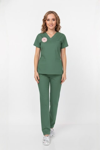Unisex Ameliyat Yeşil Scrubs Üniforma Takım Frosty Spruce Sağlık Bakanlığı Yeni Yönetmeliğe Uygun Yeşil
