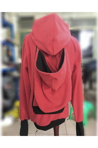 Üçü Bir Arada Çok Fonksiyonlu Anne Kanguru Fermuarlı Kapşonlu Ceket Ön Kapaklı Beden: M, Göğüs: 90-93cm, Bel: 70-72cm, Kalça: 97-99cm Kırmızı Kırmızı