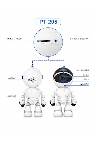1080p Robot Görünümlü Wifi Ip Bebek Bakıcı Güvenlik Kamerası Kablosuz Gece Görüşlü Robot Camera