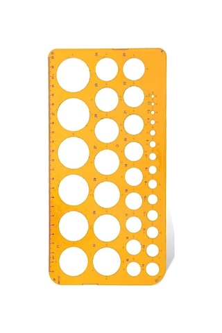 Daire Şablonu Cetveli 1-36 MM 24 Cm Şeffaf