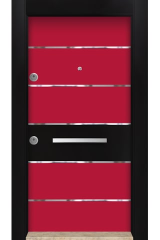 MONO ÇELİK KAPI  MN-6034 SAĞ KIRMIZI Dış İklim Kapısı