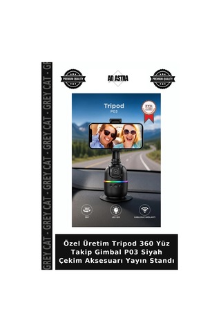 Özel Üretim Tripod 360 Yüz Takip Gimbal P03 Siyah Çekim Aksesuarı Yayın Standı