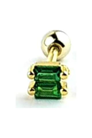 Yeşil Zirkon Taşlı 925ayar Gümüş Üzerine Altın Kaplama Tragus Kıkırdak Piercing 47055976