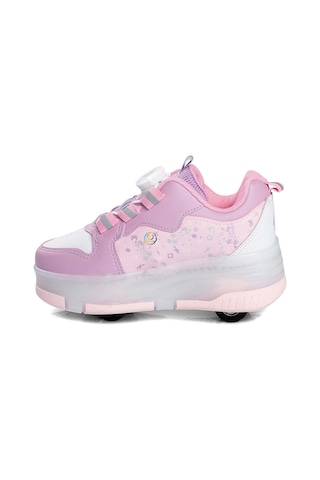 Tuğba Ortopedi 0703 Çocuk Işıklı Tekerlekli Sneaker Lila