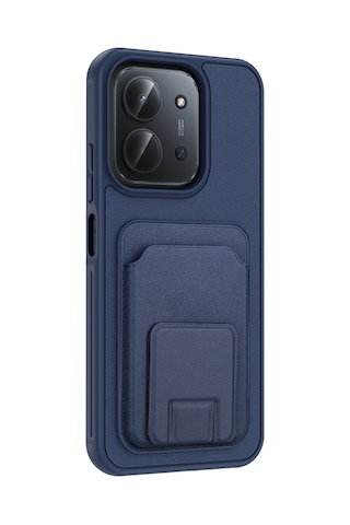 Xiaomi Redmi 15c Kılıf Kartlık Hazneli Standlı Tpu Bikart Kapak Lacivert