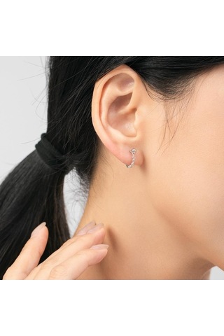 Novahub 925 Ayar Gümüş Sonsuz Aşk Küpe, Basit Vidalı Halka, İçi Boş Kadınlar Kızlar İçin Trendy Takı Gümüş