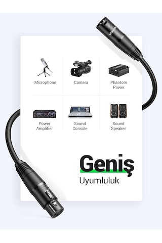 Xlr Kablo Erkek - Dişi Mikrofon Kablosu 2m