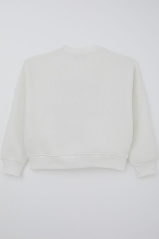Locoloco Kız Çocuk Sweatshirt You And Me Yazı Nakışlı 9-14 Yaş, Ekru Ekru