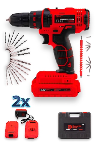 Dynamic Tech DT-417 Çift Akülü Şarjlı Darbeli Matkap