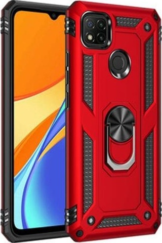 Xiaomi Redmi 9C Kilif Yüzüklü Standli Manyetikli Armor Zirh Kilif 478205544