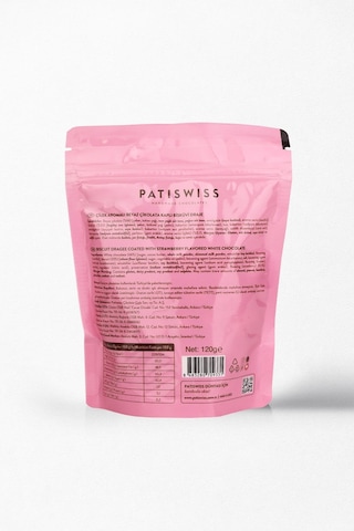 Patiswiss Bittebon Çilek Aromalı Beyaz Çikolatalı Bisküvi Draje 120 G