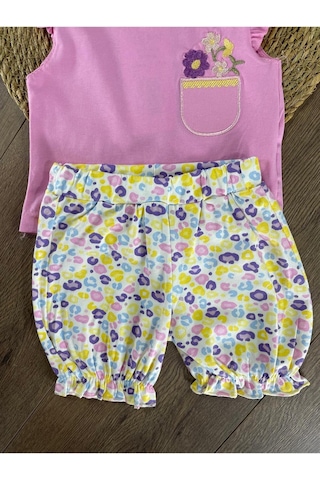 Bebicix Bandanalı Şortlu İkili Takım Pembe