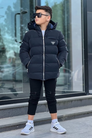 Pina Kids Erkek Çocuk Çıkarılabilir Kapüşonlu Su Geçirmez Nova Kışlık Mont Km4012 Lacivert